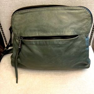 HOBO HANDBAG BEAUTIFUL MOSS GRAY LEATHER